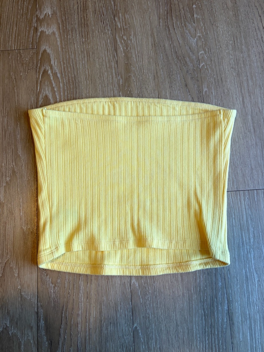 American Eagle Outfitters Yellow Ribbed Strapless Tube Top - Picture 5 of 8